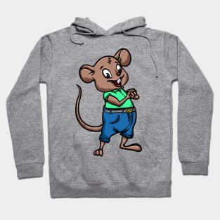 Cute Anthropomorphic Human-like Cartoon Character Rat in Clothes Hoodie